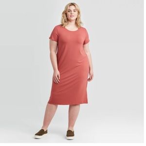 Ava & Viv Short Sleeve Midi T-Shirt Dress